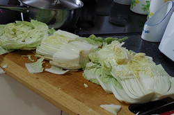 Chinese cabbage, cut into strips about 3 cm wide