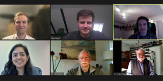 Screenshot einer ZOOM Konferenz. Abgebildet sind die Gewinner des Wettbewerbs sowie die Jury