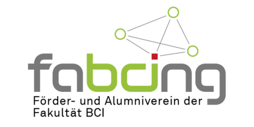 fabcing Logo Schriftzug in grau, Buchstaben b, c und i in grün abgesetzt