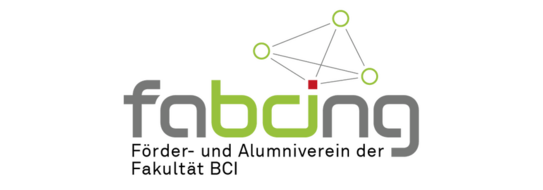 Logo des Alumnivereins fabcing, die Buchstaben bci sind grün abgesetzt